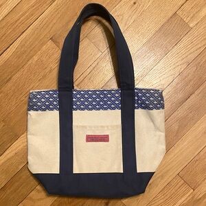 Vineyard Vines Canvas Tote with Navy Accents
